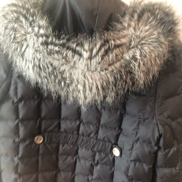 Juicy Couture Coat  Black Puffer Jacket Hooded Fur - Picture 8 of 10